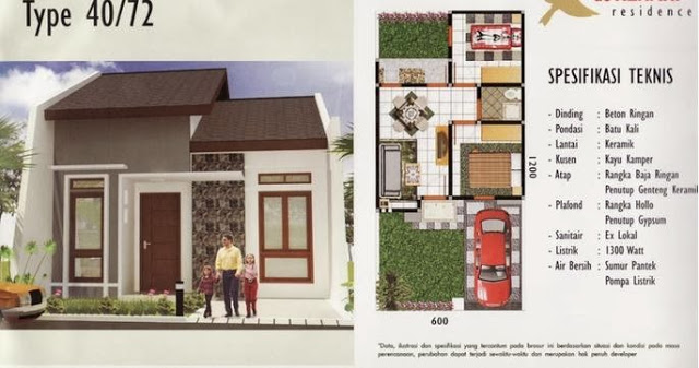 Contoh Denah Rumah  Minimalis  1 Lantai  Ukuran  6  x  12 