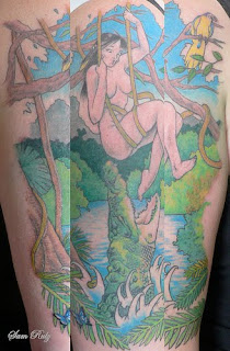 Jungle Girl Tattoo Design