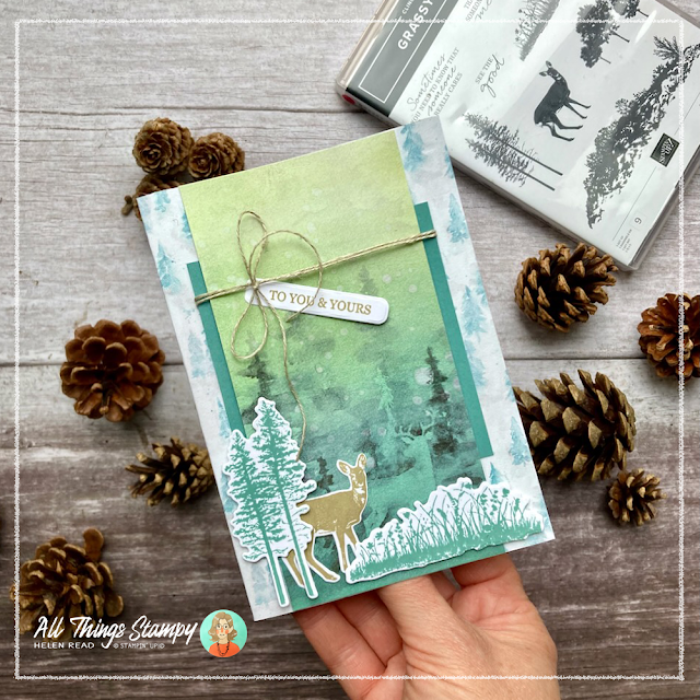 Stampin Up UK Grassy Grove Winter Meadow card idea