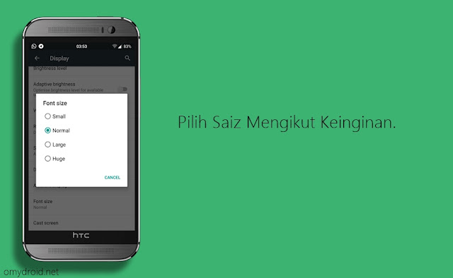 Cara Membesarkan Saiz Font Android