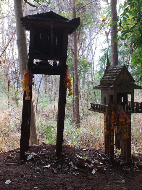 On the top of the mountain, the Khao Ruak Forest Protection Shrine, we stop and pay respect.