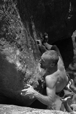 David dans le Bivouac de Pilou, Franchard, fontainebleau