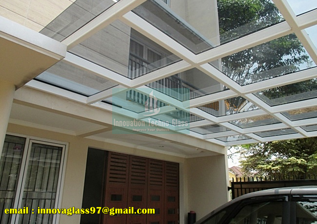 Kanopi Kaca Tempered Pada Carport Perum Citraraya