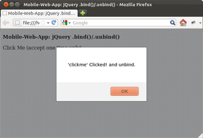 Handle event using .bind() and .unbind() in jQuery