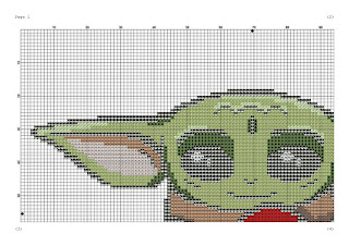Star wars cross stitch Baby Yoda design - Tango Stitch
