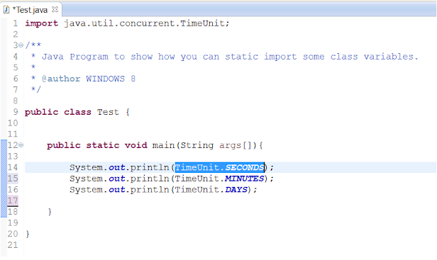 How to import static variable in Eclipse