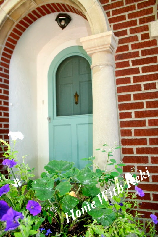 front door colors pictures light brick house St. Lucia Teal Benjamin Moore Front Door | 534 x 800