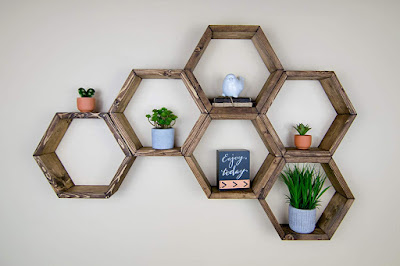 رف, تخزين,ديكور,hexagon, floating, shelves