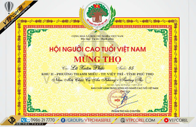 Share Giấy Mừng Thọ Người cao tuổi Việt Nam CDR12