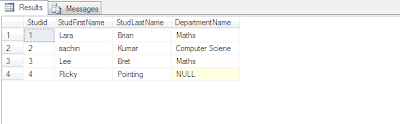 Example for LEFT OUTER JOIN