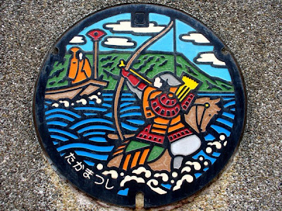 Japanese Manhole Cover Art Seen On www.cars-motors-modification.blogspot.com