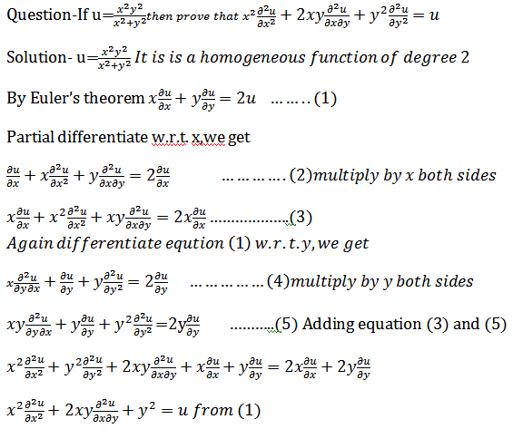 Partial Differentiation(Euler's theorem of homogeneous function) 