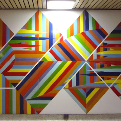 Colourful abstract wall mural