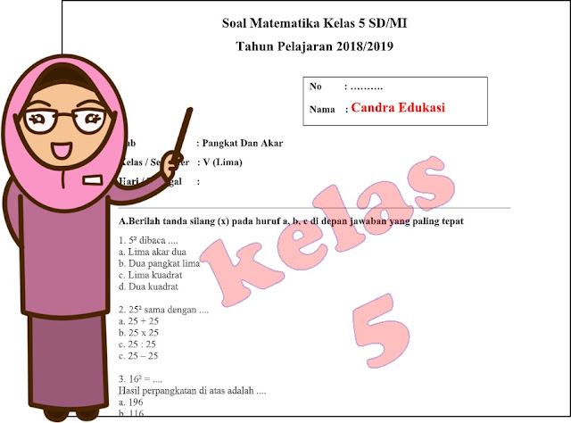 Soal Matematika Kelas 5 Pangkat Dan Akar Dan Kunci Jawaban Admin