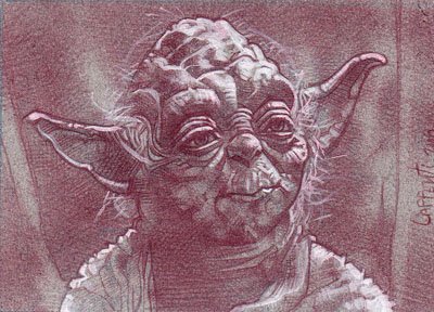 Master Yoda (Pencil study) ACEO Sketch Card by Jeff Lafferty