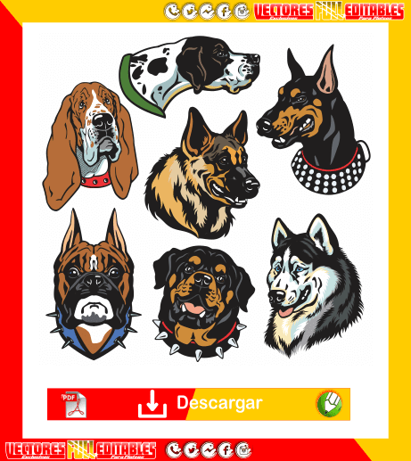 Pack de perros diseños editables