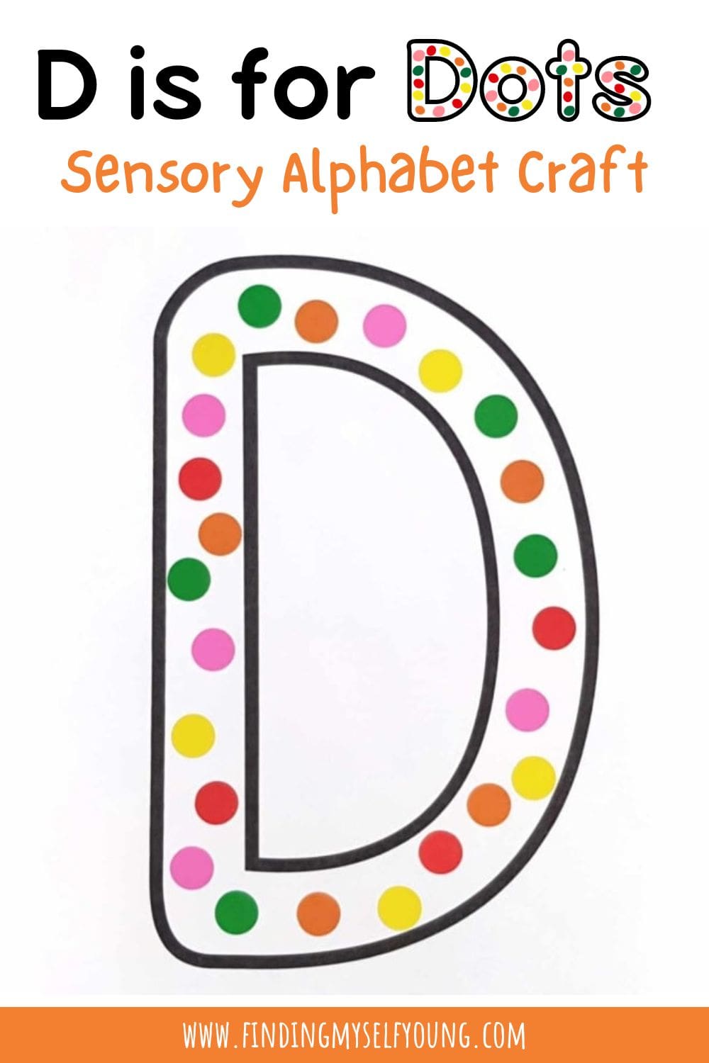 D is for dots sensory alphabet letter craft for kids.