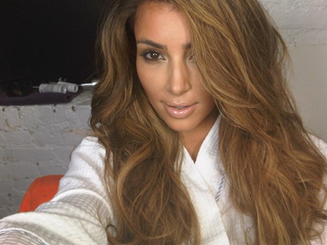 Kim Kardashian's blonde hair 