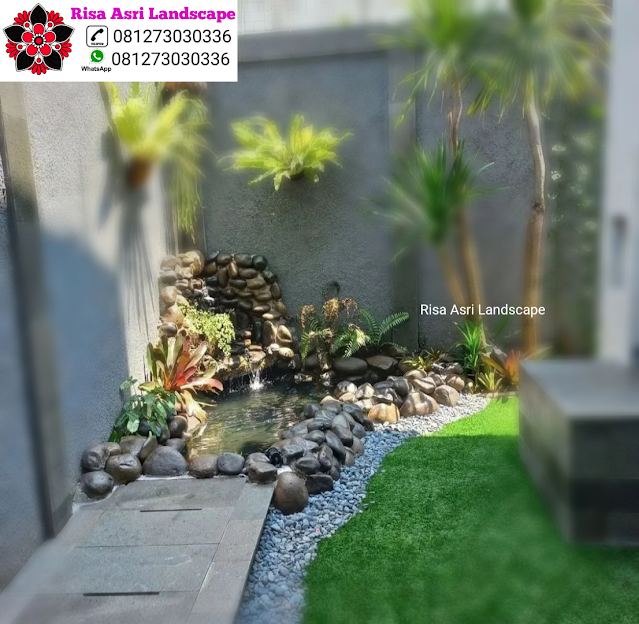 Risa Asri Landscape - Kolam Minimalis, Natural Koi Pond, Kolam Alami, Kolam Air Terjun/Mancur, Kolam Hias Batu Batuan