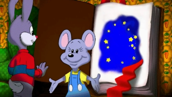 Reader Rabbit Toddler educational video game featuring Reader Rabbit and Mat the Mouse