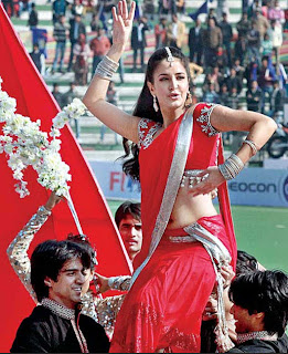 Actress Katrina Kaif Hot Stills in red saree