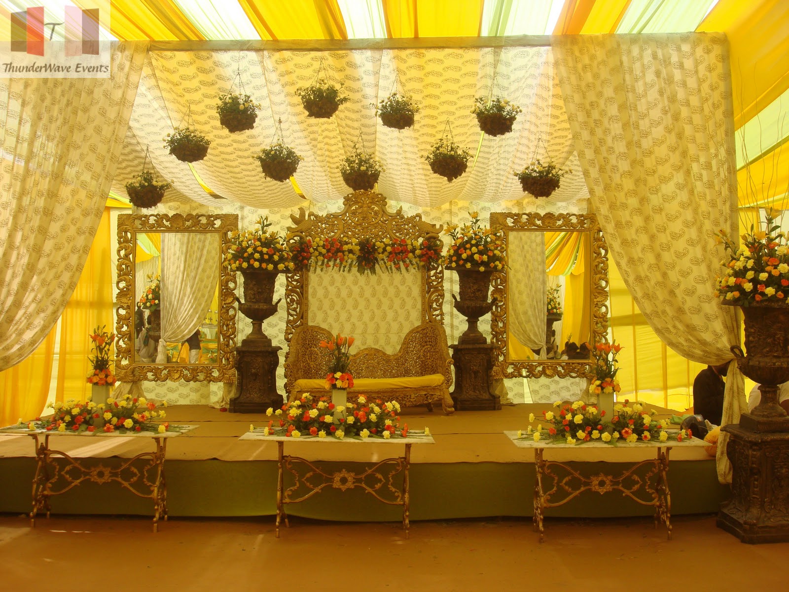 wedding stage decoration with flowers