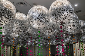 Silver Confetti Balloons by Sue Bowler, CBA.