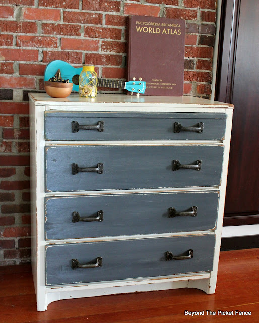 rustic, industrial, dresser, fusion mineral paint, paint makeover, garage sale find, http://bec4-beyondthepicketfence.blogspot.com/2016/06/rustic-industrial-dresser.html