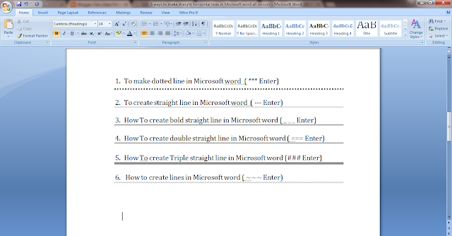 How To Insert Horizontal Lines In Microsoft Word 2016