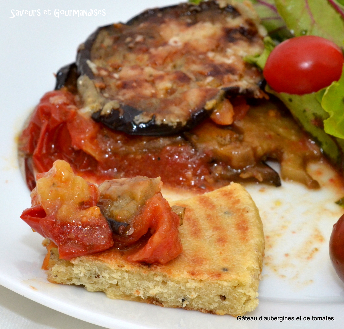 Gateau D Aubergines Aux Tomates Cerise Basilic Et Parmesan