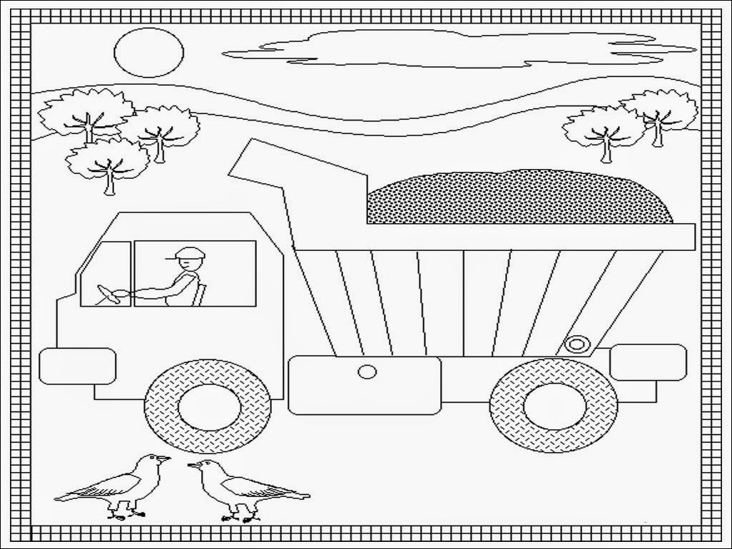 Dump Truck Coloring Pages Printable | Realistic Coloring Pages