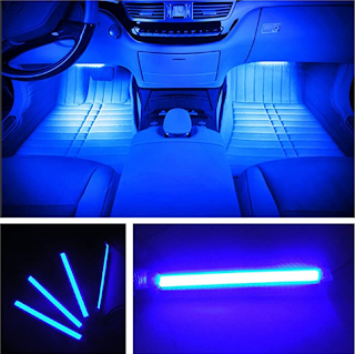 Car LED Strip Light, EJ's SUPER CAR 4pcs 36 LED Car Interior Lights Under Dash Lighting Waterproof Kit,Atmosphere Neon Lights Strip for Car,DC 12V(Blue)