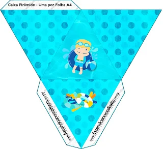 Free Printable Pyramid Box of Blondie Boy Pool Party. 