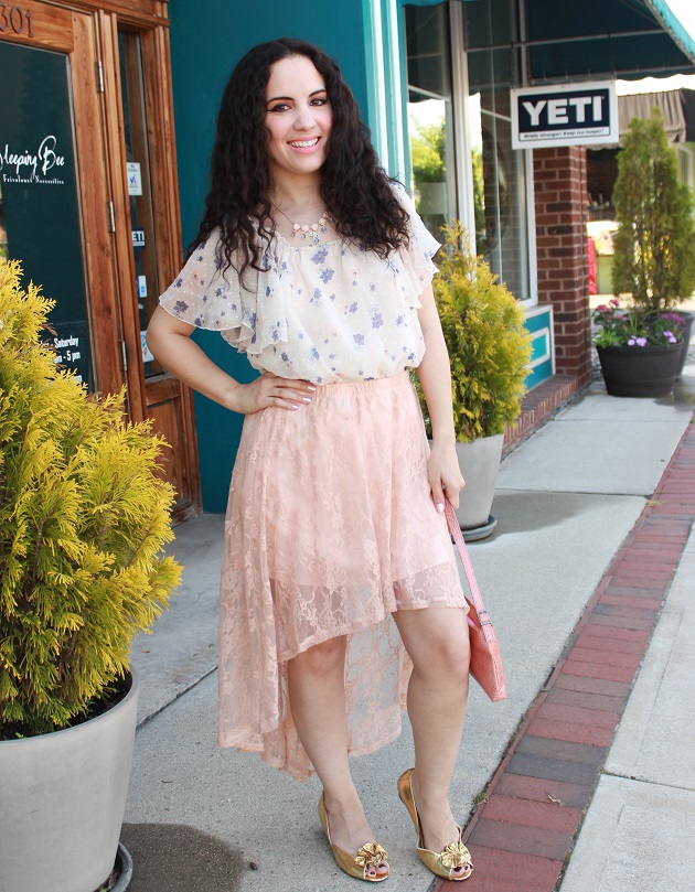 Peach Lace Skirt