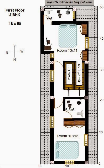 14 Awesome 18x50 House Plan