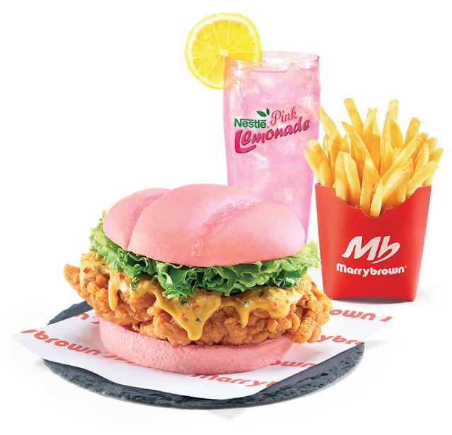 Marrybrown CNY 2021 Egg-stra ONG Promotion Pink Burger Set