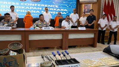 Komitmen Berantas PETI, Polda Sulut Gagalkan Pengiriman 10 kg Emas 