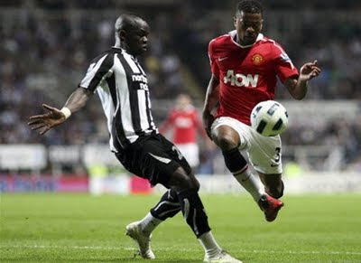 Patrice Evra Manchester United vs Newcastle United Barclays Premier League