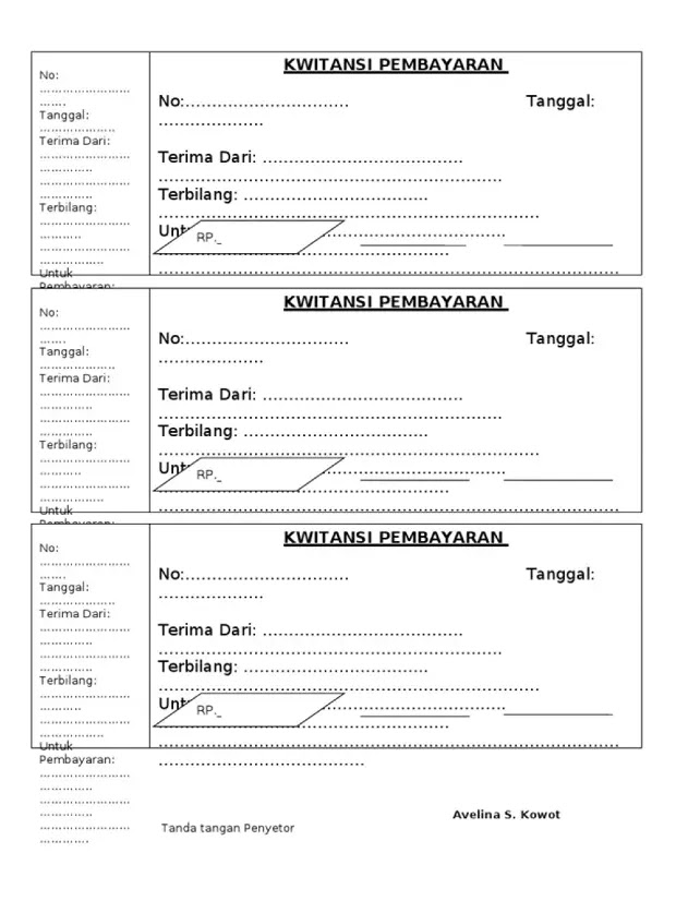 kwitansi kosong pdf