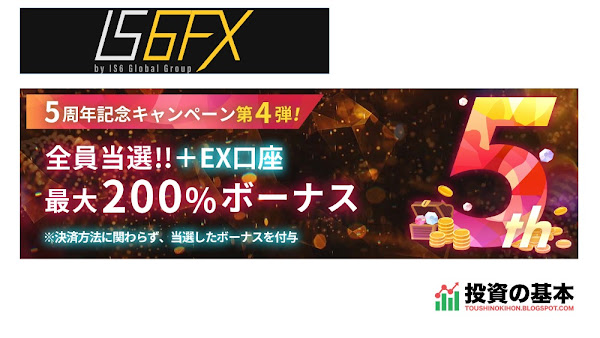 IS6FX「5周年記念キャンペーン第4弾!!」