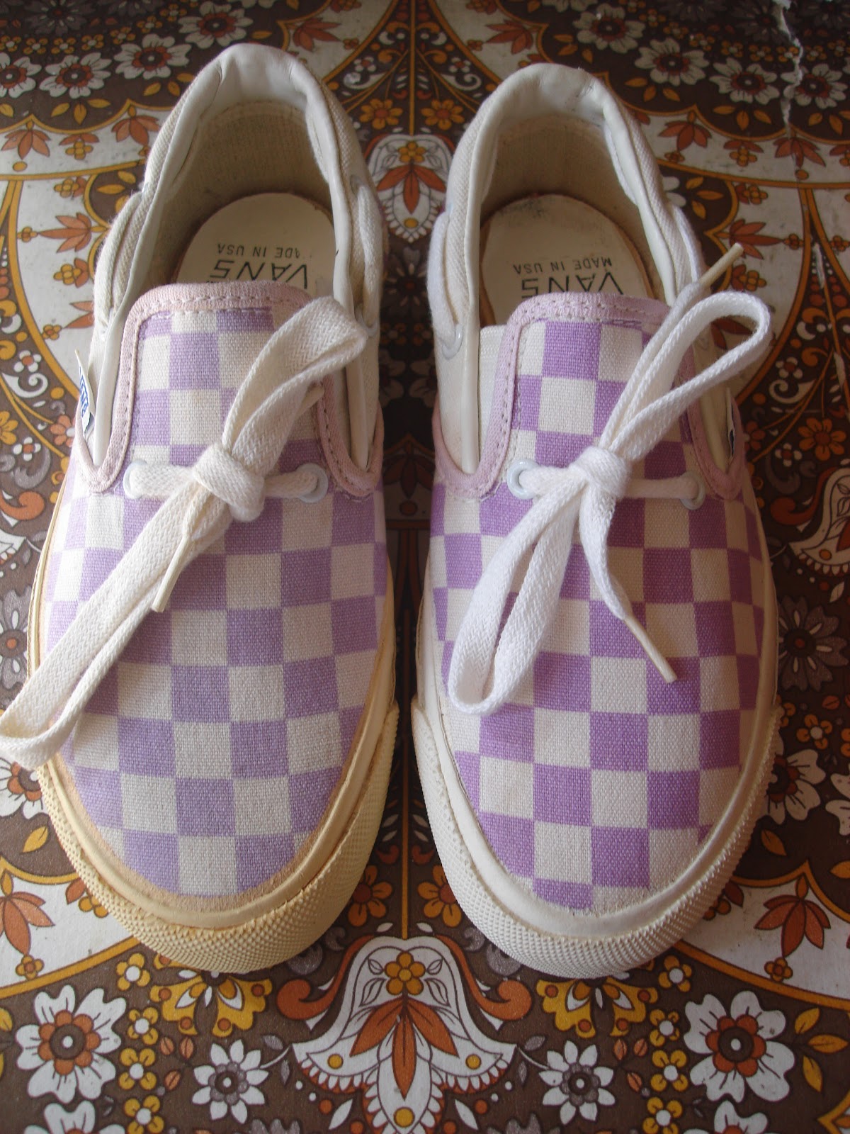 theothersideofthepillow: vintage VANS lacey slip-on lace around style #72 MADE IN USA wild check ...