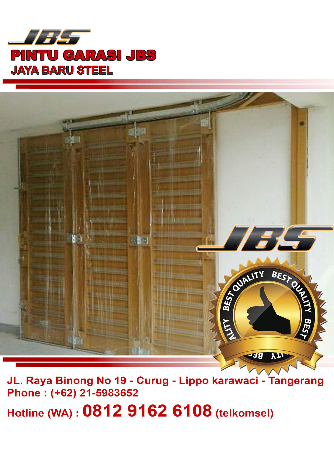 0812 9162 6018 JBS Harga  Pintu Garasi Besi Lipat  