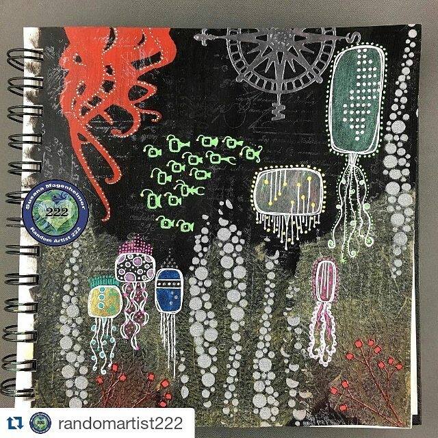 sea themed Art journal page from Susana Magenheimer