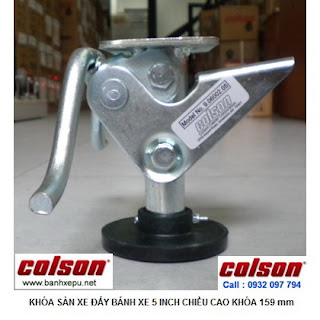 Bộ khóa sàn xe đẩy Colson Mỹ tổng chiều cao khi khóa 159mm | 6002x5 www.banhxepu.net