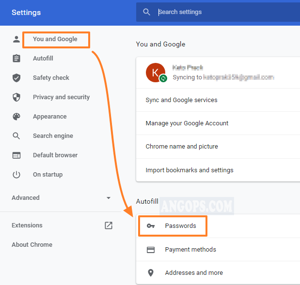 export kata sandi chrome