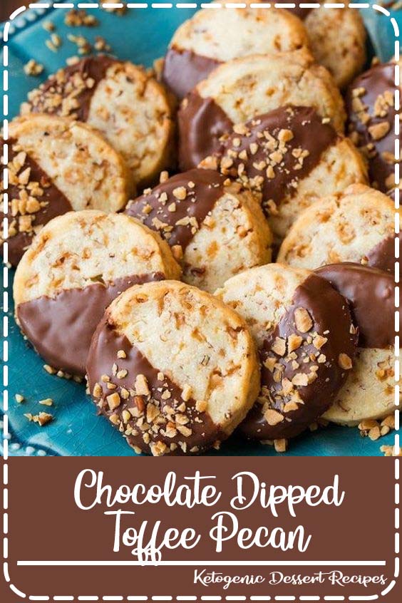 #chocolate #Cookies #Dipped #Pecan #Shortbread #Toffee Chocolate Dipped Toffee Pecan Shortbread Cookies 