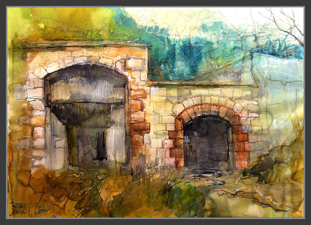 MINA DE LA CONSOLACIÓ-FIGOLS-ART-PINTURA-ACTUALITAT-MINES-ABANDONADES-ENTRADA-PORTALS-PAISATGES-BERGUEDÀ-ARTISTA-PINTOR-ERNEST DESCALS