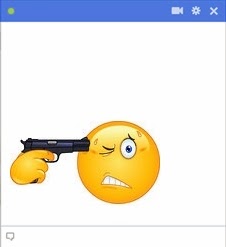 suicidal smiley holding a gun to his head