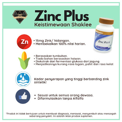 Keistimewaan Zinc Plus Shaklee