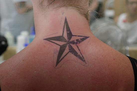 This can be done as a single shooting Black nautical star tattoo designs